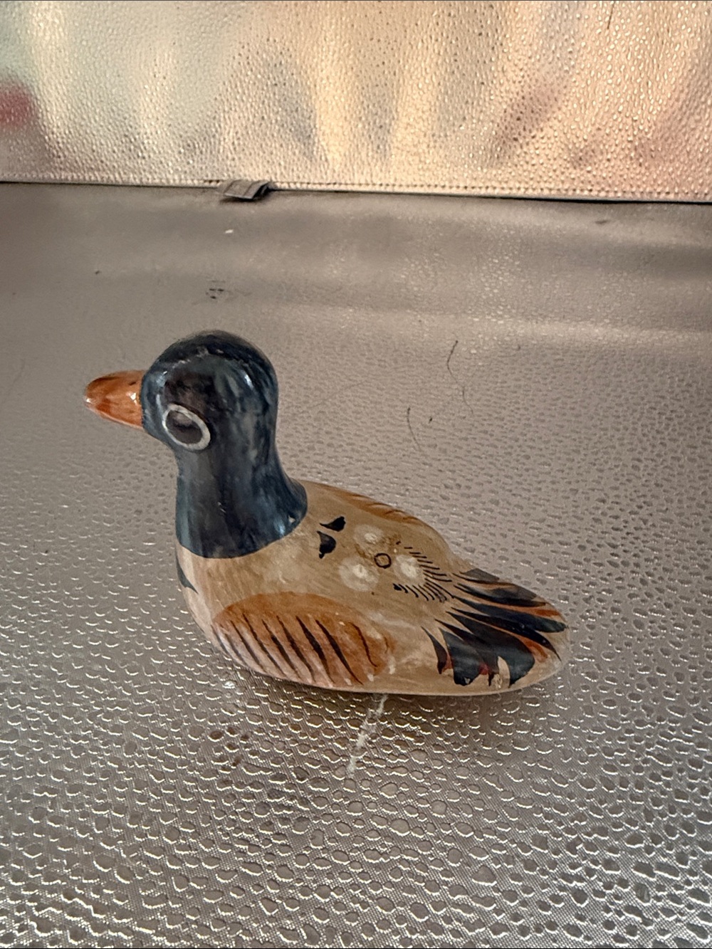 Vintage Tonala Mexican Folk Art Pottery Duck